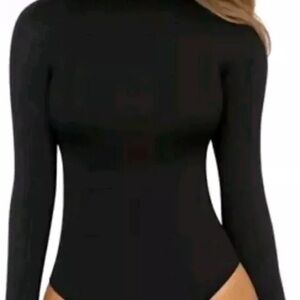Mango Black Fitted Bodysuit Long Sleeve